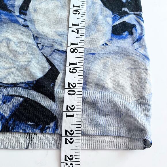 Escada Sport Ocean Abstract Floral Wool Sleeveless Scoop Neck Sweater Size S - Picture 6 of 8